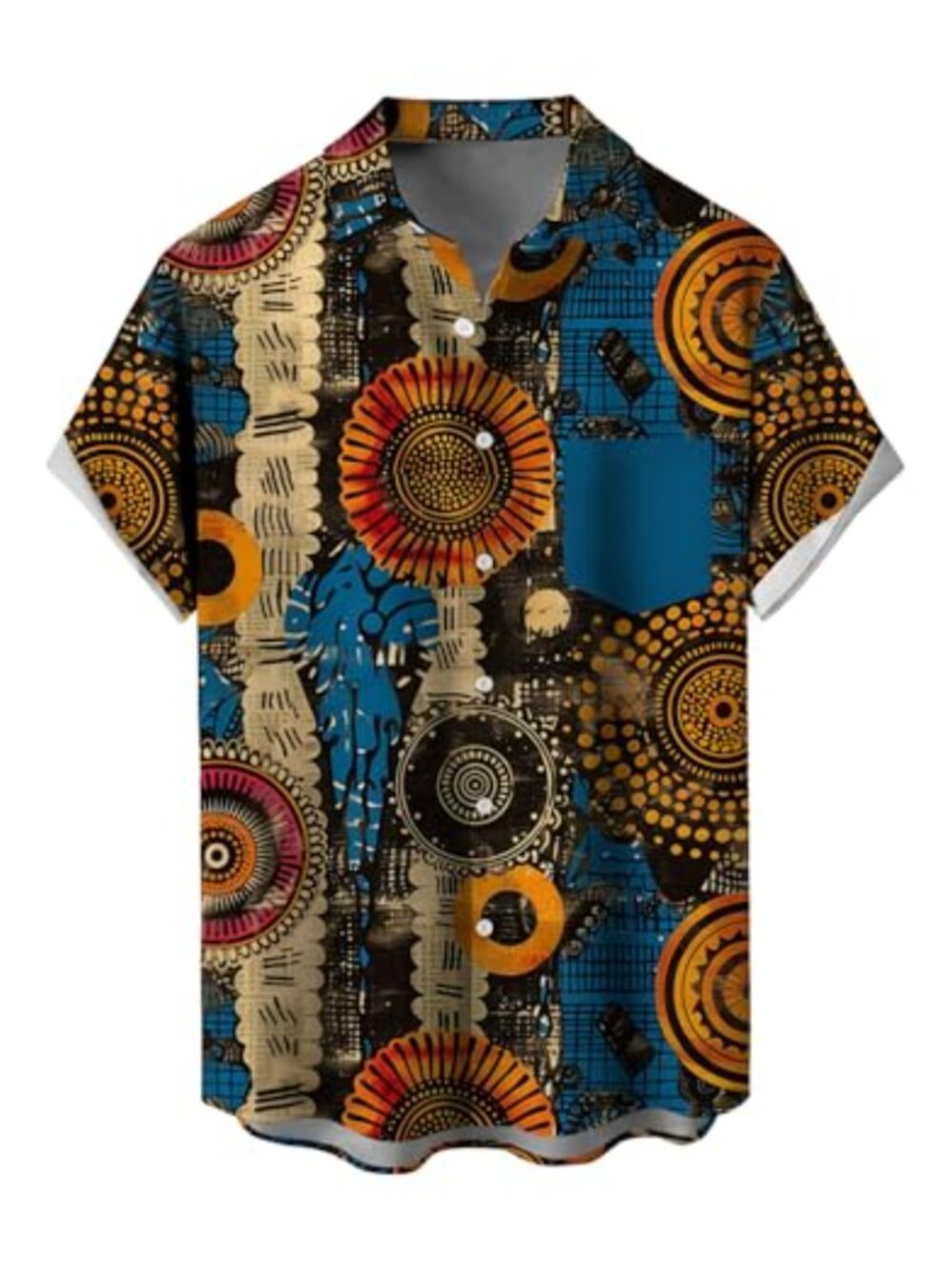 Mens Hawaiian Tropical Button Down Shirt Short Sleeve Summer Beach
